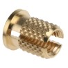 RS PRO Brass Flanged Threaded Insert M5 with 8 mm Flange Diameter, 6.4 mm Fixing Hole Diameter, 9.53 mm Depth 278-613