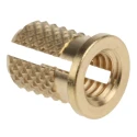 RS PRO Brass Flanged Threaded Insert M5 with 8 mm Flange Diameter, 6.4 mm Fixing Hole Diameter, 9.53 mm Depth 278-613