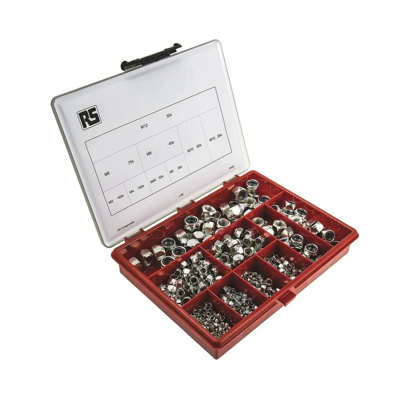 RS PRO Steel Self-Locking Nuts Box, 495 Pieces 278-095