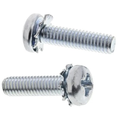 RS PRO 16 mm Bright Zinc Steel Pan Head Pozidriv Sems Screw with Spring Washer 278-708