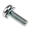 RS PRO Pan Head Pozidriv Sems Screw M4 Thread Size, 16 mm Length, Bright Zinc Steel Finish 278-691