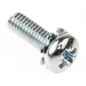 RS PRO Pan Head Pozidriv Sems Screw M4 Thread Size, 16 mm Length, Bright Zinc Steel Finish 278-691