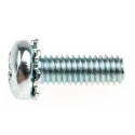 RS PRO Pan Head Pozidriv Sems Screw M4 Thread Size, 16 mm Length, Bright Zinc Steel Finish 278-691