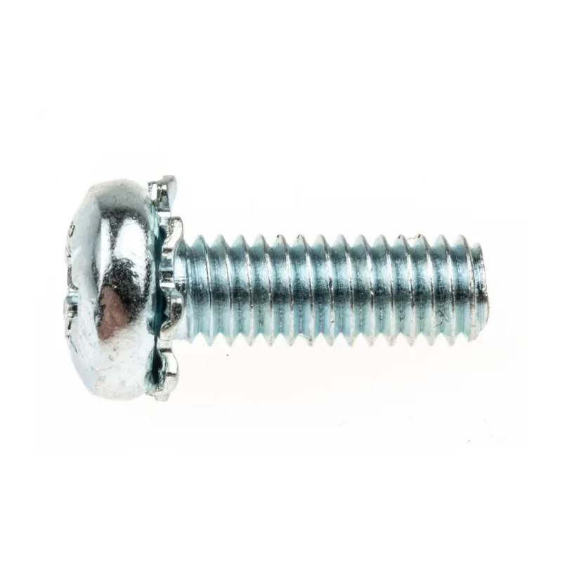 RS PRO Pan Head Pozidriv Sems Screw M4 Thread Size, 16 mm Length, Bright Zinc Steel Finish 278-691