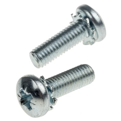 RS PRO M5 x 16 mm Bright Zinc Steel Pan Head Sems Screw with Spring Washer 278-742