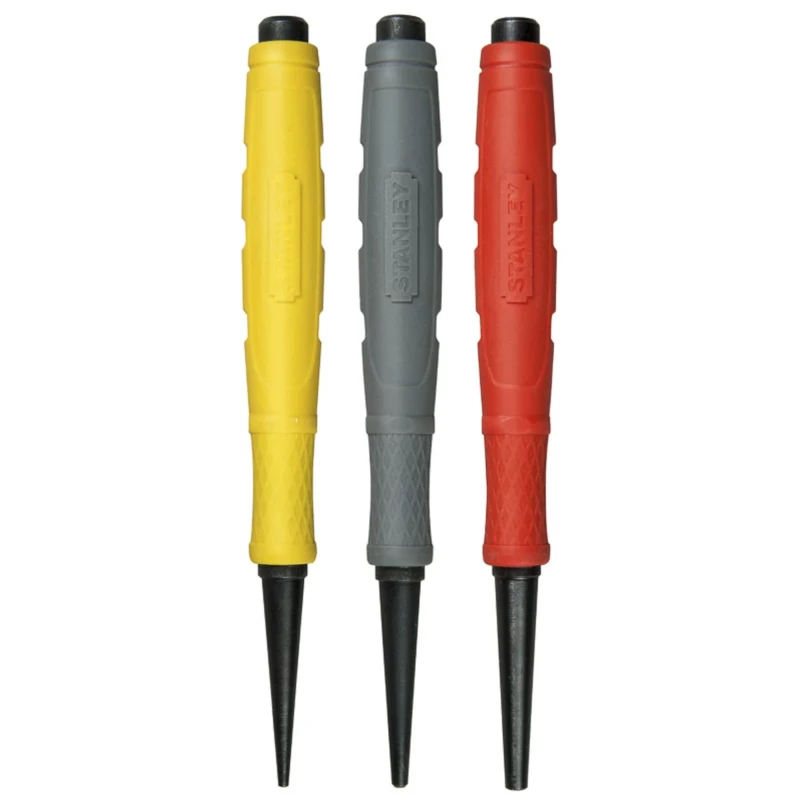 Stanley 3-Piece Pin Punch Set, Steel, 2.4mm Shank Diameter, 571.5mm Overall Length 0-58-930