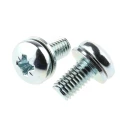 RS PRO M5 x 10 mm Bright Zinc Steel Pan Head Pozidriv SEMS Screw with Plain Washer 278-916