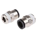 Legris Pneumatic Fitting LF3000 Series Male Threaded-to-Tube Push-in 3/8 in R 10mm Nickel Plated Brass LF3000