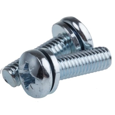 RS PRO 20 mm Bright Zinc Steel Pan Head Sems Screw with Plain Washer 278-972