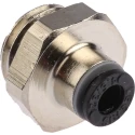 Legris Series Pneumatic Fitting Male Threaded-to-Tube, Nickel Plated Brass, 1/4 in G Thread, 4 mm Push-In Tube, 80°C LF3000