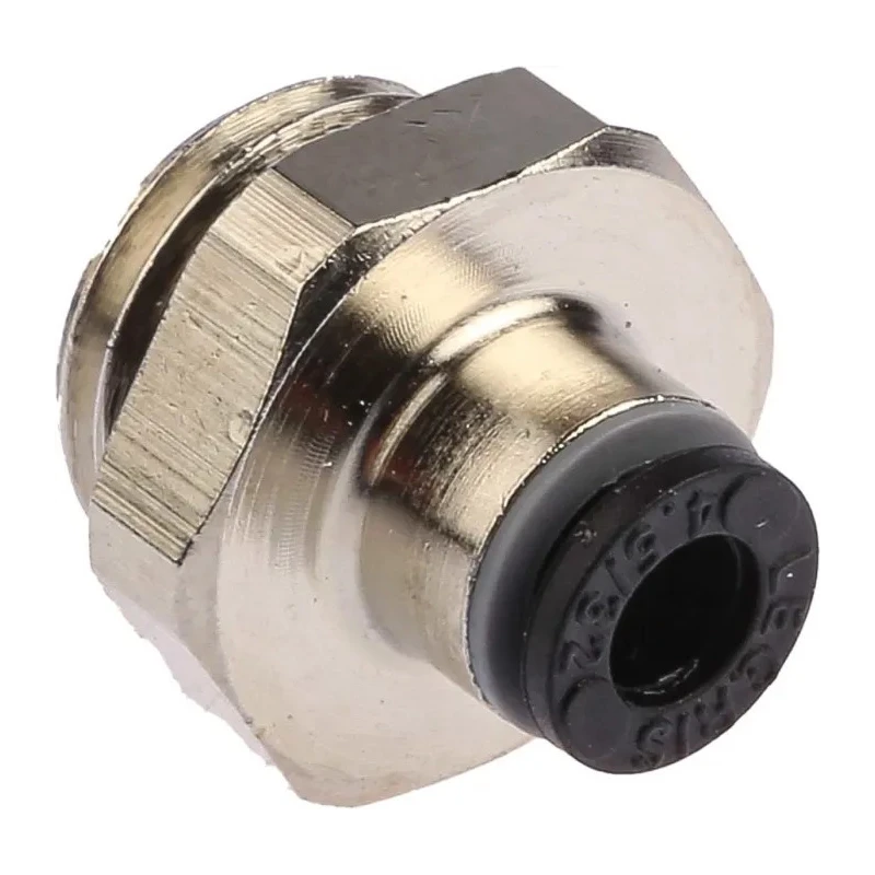 Legris Series Pneumatic Fitting Male Threaded-to-Tube, Nickel Plated Brass, 1/4 in G Thread, 4 mm Push-In Tube, 80°C LF3000