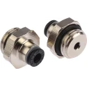 Legris Series Pneumatic Fitting Male Threaded-to-Tube, Nickel Plated Brass, 1/4 in G Thread, 4 mm Push-In Tube, 80°C LF3000
