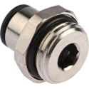 Legris Pneumatic Fitting LF3000 Series Male 1/2 in G Threaded-to-Tube, Push-in 10 mm Nickel Plated Brass 80°C 20 bar LF3000