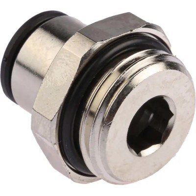 Legris Pneumatic Fitting LF3000 Series Male 1/2 in G Threaded-to-Tube, Push-in 10 mm Nickel Plated Brass 80°C 20 bar LF3000