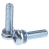 RS PRO 16 mm Bright Zinc Steel Pan Head Sems Screw with Spring Washer 279-155