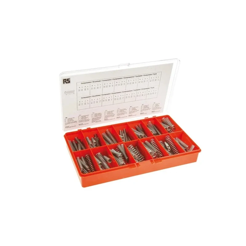 RS PRO Alloy Steel Compression Spring Kit 140 Springs, Maximum Length 69.8mm, Minimum Diameter 6mm, Model 280-133