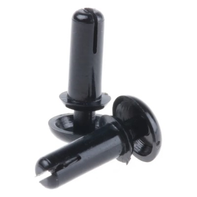 Essentra Nylon Snap Rivet, 3 mm Diameter, 9 mm Length, Nylon Body, Plain Finish SR-3080B
