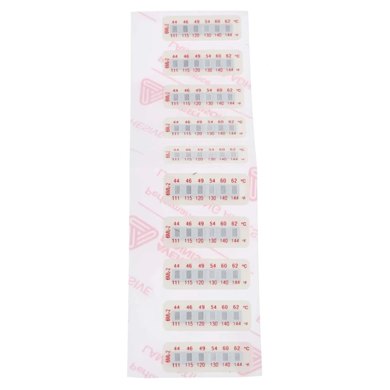 RS PRO Temperature Sensitive Label 44 °C to 62 °C 6 Levels 10 Labels Horizontal Non-Reversible 32mm x 12mm 285-920