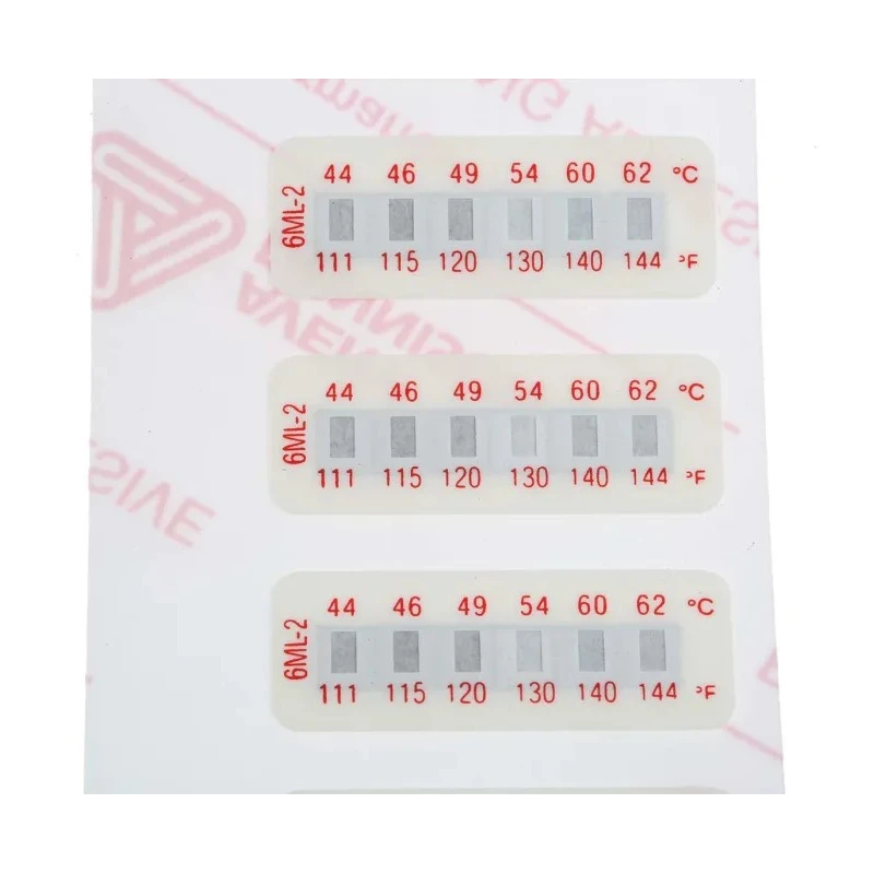 RS PRO Temperature Sensitive Label 44 °C to 62 °C 6 Levels 10 Labels Horizontal Non-Reversible 32mm x 12mm 285-920