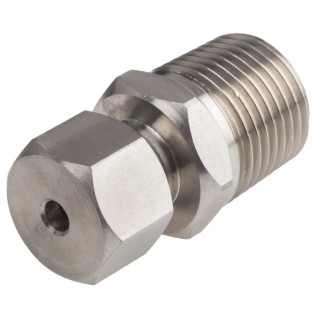 RS PRO Stainless Steel Compression Fitting for Thermocouple or PRT Probe, BSPT Tapered Thread, RoHS Compliant 286-787