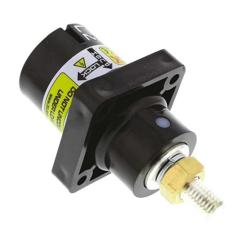 ITT Cannon Veam Powerlock IP67 Black Panel Mount 1P Straight Industrial Power Connector 400A 1kV NPS-2-BK-T4