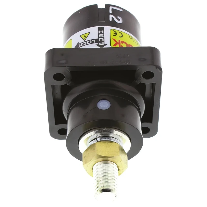 ITT Cannon Veam Powerlock IP67 Black Panel Mount 1P Straight Industrial Power Connector 400A 1kV NPS-2-BK-T4