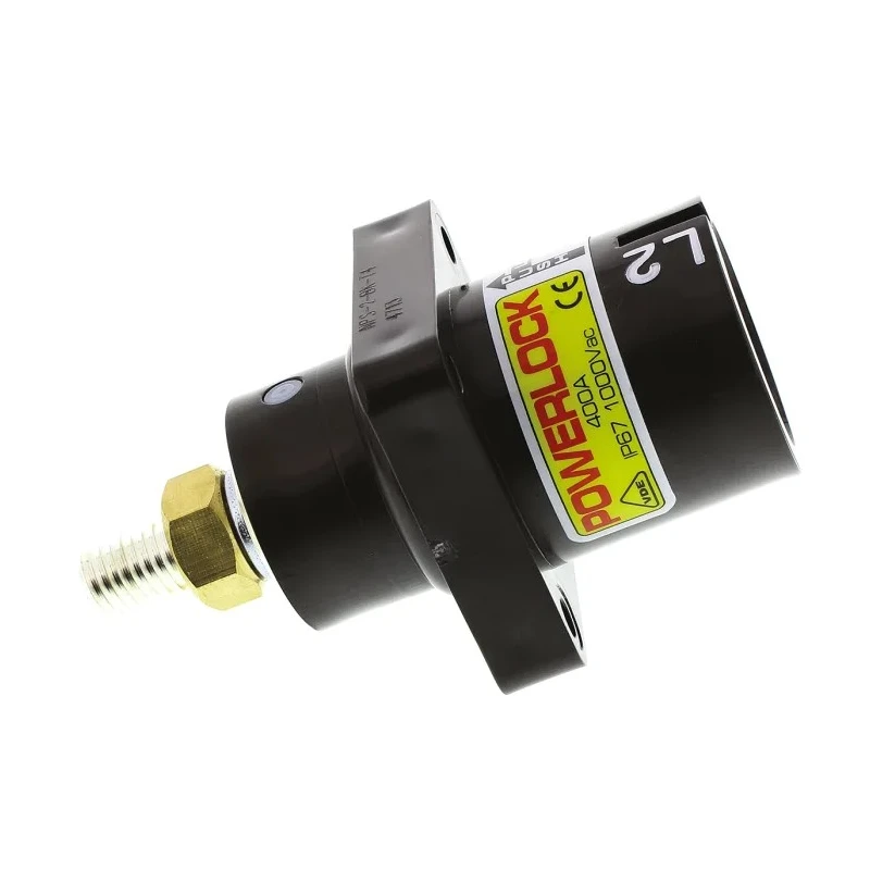 ITT Cannon Veam Powerlock IP67 Black Panel Mount 1P Straight Industrial Power Connector 400A 1kV NPS-2-BK-T4