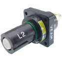 ITT Cannon Industrial Power Connector Panel Mount 660A 1kV IP65 IP67 Black Veam Powerlock NPDFT-2-BK-L-T6