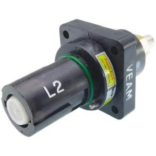 ITT Cannon Industrial Power Connector Panel Mount 660A 1kV IP65 IP67 Black Veam Powerlock NPDFT-2-BK-L-T6