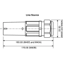 ITT Cannon Veam Powerlock IP67 Black Cable Mount 1P Straight Industrial Power Connector 400A 1kV NLS-2-BK-S120-M40A