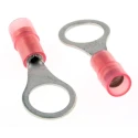 RS PRO Insulated Ring Terminal Nylon M8 Stud Size 22 AWG to 16 AWG Wire Red 267-3587