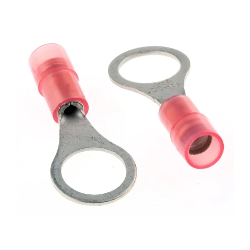 RS PRO Insulated Ring Terminal Nylon M8 Stud Size 22 AWG to 16 AWG Wire Red 267-3587