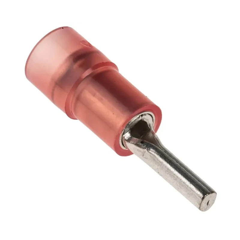 RS PRO Insulated Tin Crimp Pin Connector 22 AWG to 16 AWG, 1.9 mm Pin Diameter, 9 mm Pin Length, Red 267-4091