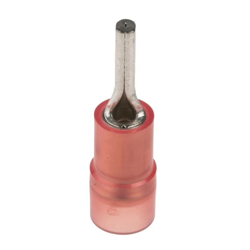 RS PRO Insulated Tin Crimp Pin Connector 22 AWG to 16 AWG, 1.9 mm Pin Diameter, 9 mm Pin Length, Red 267-4091