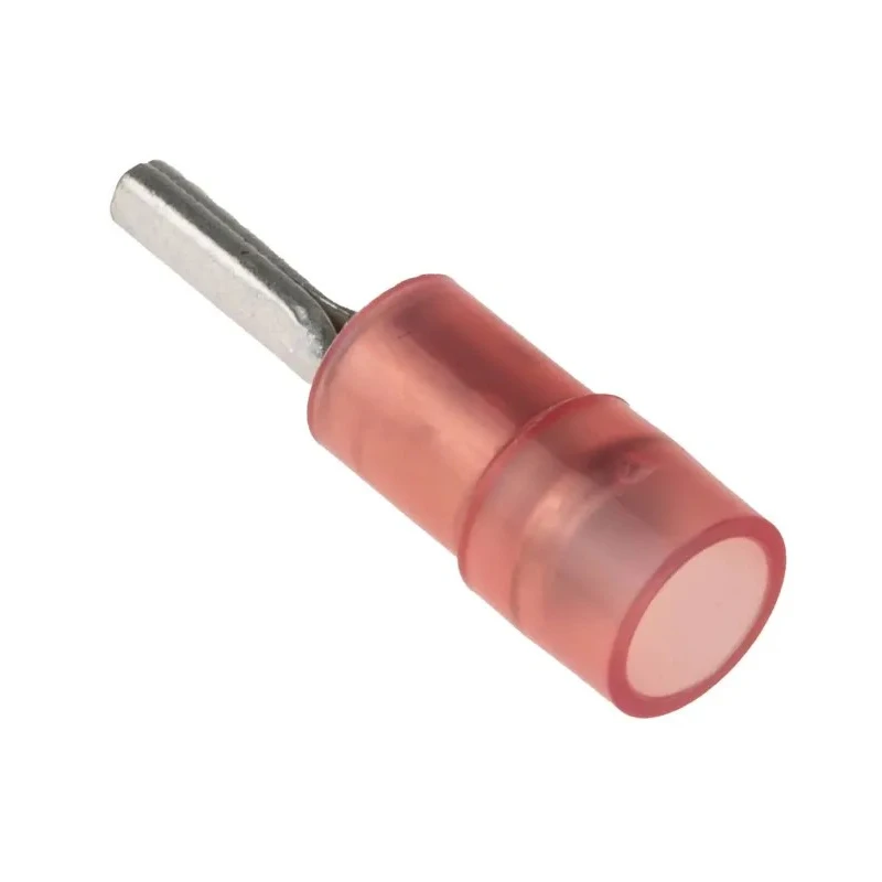 RS PRO Insulated Tin Crimp Pin Connector 22 AWG to 16 AWG, 1.9 mm Pin Diameter, 9 mm Pin Length, Red 267-4091