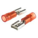 RS PRO Red Insulated Female Spade Connector Crimp 6.35 x 0.8 mm Tab Size 22 AWG to 16 AWG 267-4136