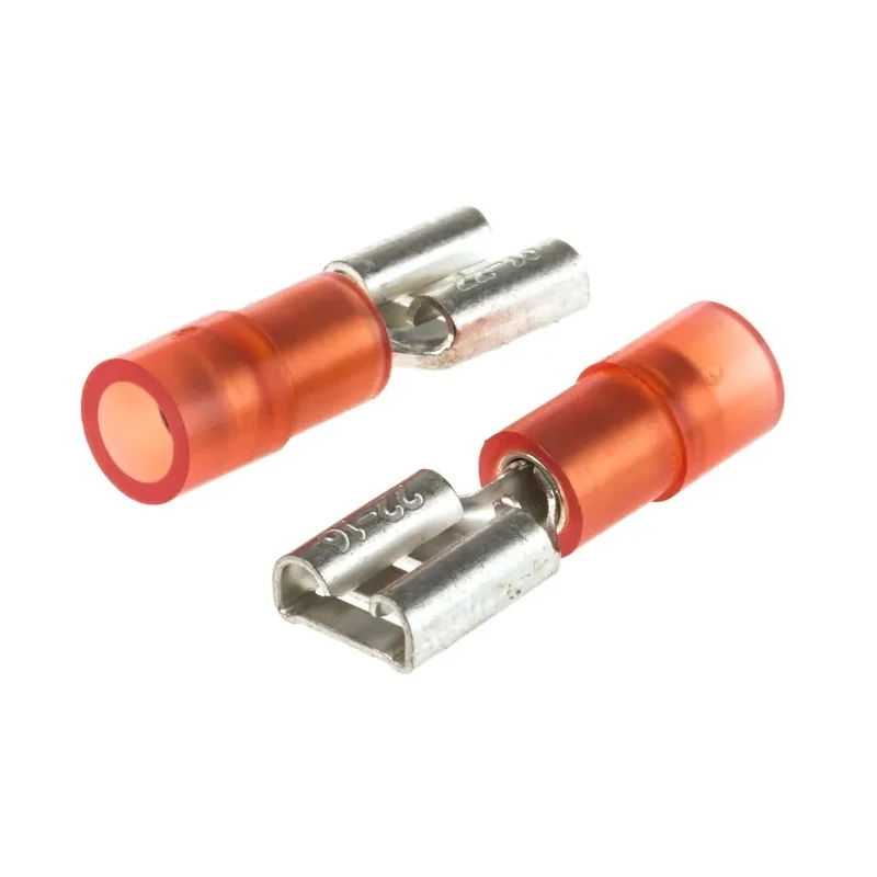 RS PRO Red Insulated Female Spade Connector Crimp 6.35 x 0.8 mm Tab Size 22 AWG to 16 AWG 267-4136