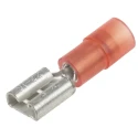 RS PRO Red Insulated Female Spade Connector Crimp 6.35 x 0.8 mm Tab Size 22 AWG to 16 AWG 267-4136