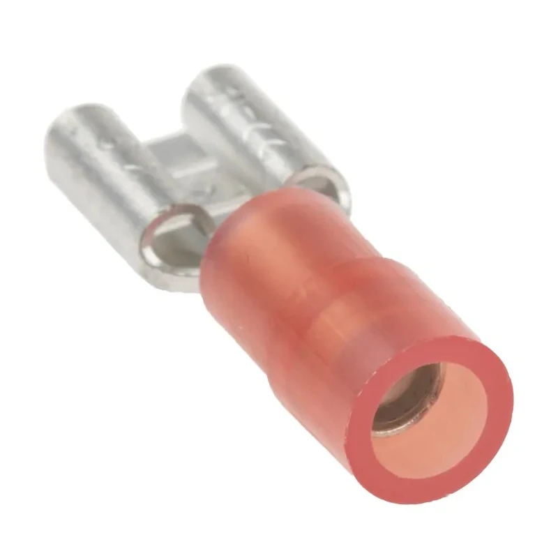 RS PRO Red Insulated Female Spade Connector Crimp 6.35 x 0.8 mm Tab Size 22 AWG to 16 AWG 267-4136
