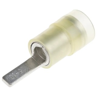 RS PRO Insulated Crimp Blade Terminal 10 mm Blade Length, 12 AWG to 10 AWG, Yellow 267-4524