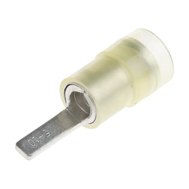 RS PRO Insulated Crimp Blade Terminal 10 mm Blade Length, 12 AWG to 10 AWG, Yellow 267-4524