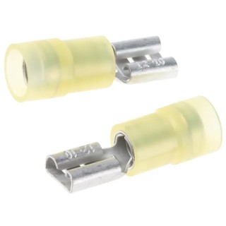 RS PRO Yellow Insulated Female Spade Connector, Crimp, 6.35 x 0.8 mm Tab Size, 12 AWG to 10 AWG 267-4158