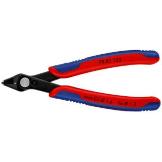 Knipex Super Knips® Electronic Short Bevel Side Cutter with Bi-Metal Handles, Steel Jaw, 125mm 78 81 125