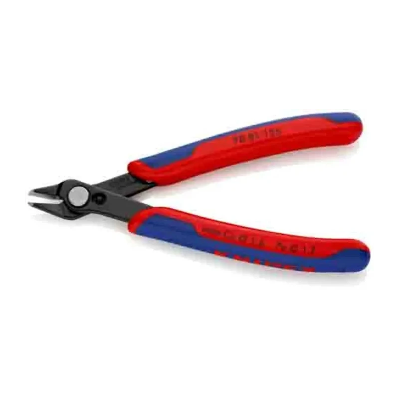 Knipex Super Knips® Electronic Short Bevel Side Cutter with Bi-Metal Handles, Steel Jaw, 125mm 78 81 125