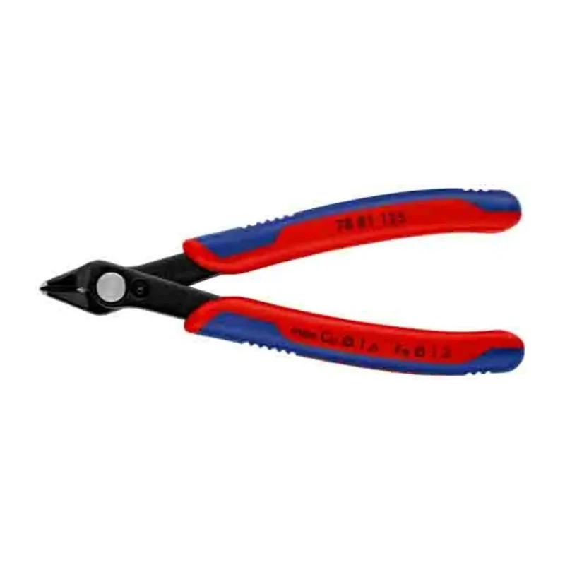 Knipex Super Knips® Electronic Short Bevel Side Cutter with Bi-Metal Handles, Steel Jaw, 125mm 78 81 125