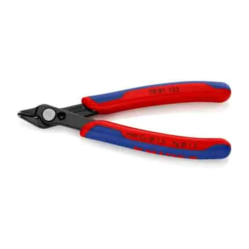 Knipex Super Knips® Electronic Short Bevel Side Cutter with Bi-Metal Handles, Steel Jaw, 125mm 78 81 125