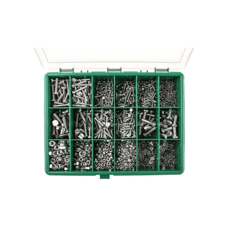 RS PRO Stainless Steel Slot Drive Machine Screw/Bolt Kit 3168 Piece 6mm-25mm Length 281-978