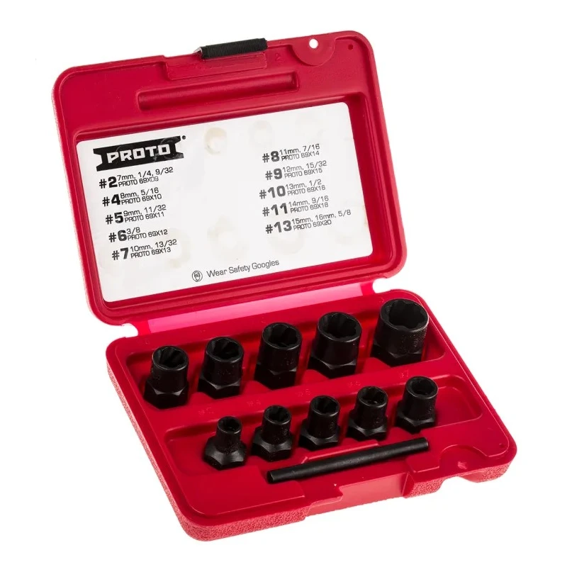 Stanley Proto 10 Piece Plastic Steel Screw Extractor Set 69X00