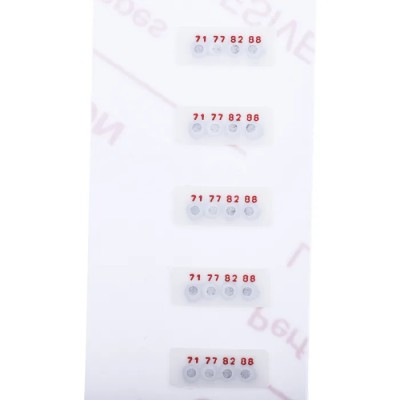 RS PRO Temperature Sensitive Label 71°C to 88°C 4 Levels 11mm x 4mm Circular Non-Reversible 10 Labels Per Pack 286-103