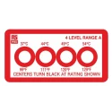 RS PRO Temperature Sensitive Label, 4 Levels, 37 °C to 54 °C, Circular, 10 Labels per Pack 286-024